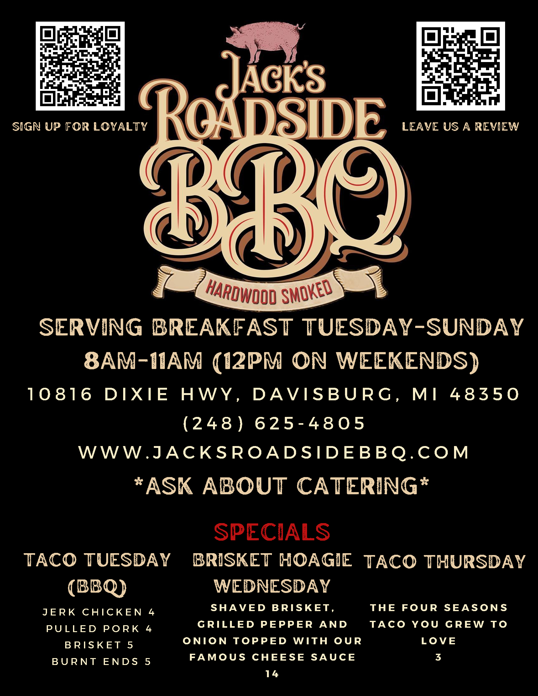 Jack's Roadside BBQ Menu